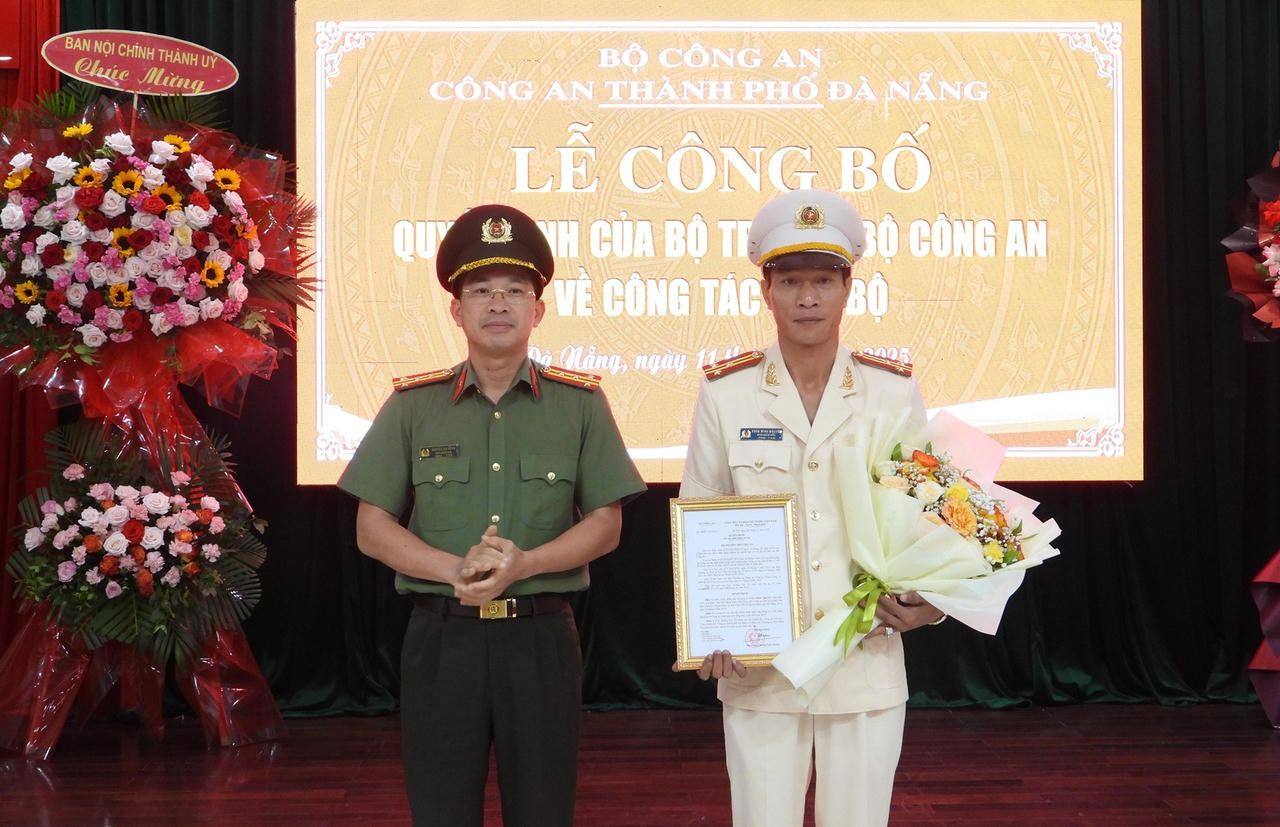 Thượng tá Trần Minh Nguyên được bổ nhiệm làm Phó Giám đốc Công an TP Đà Nẵng