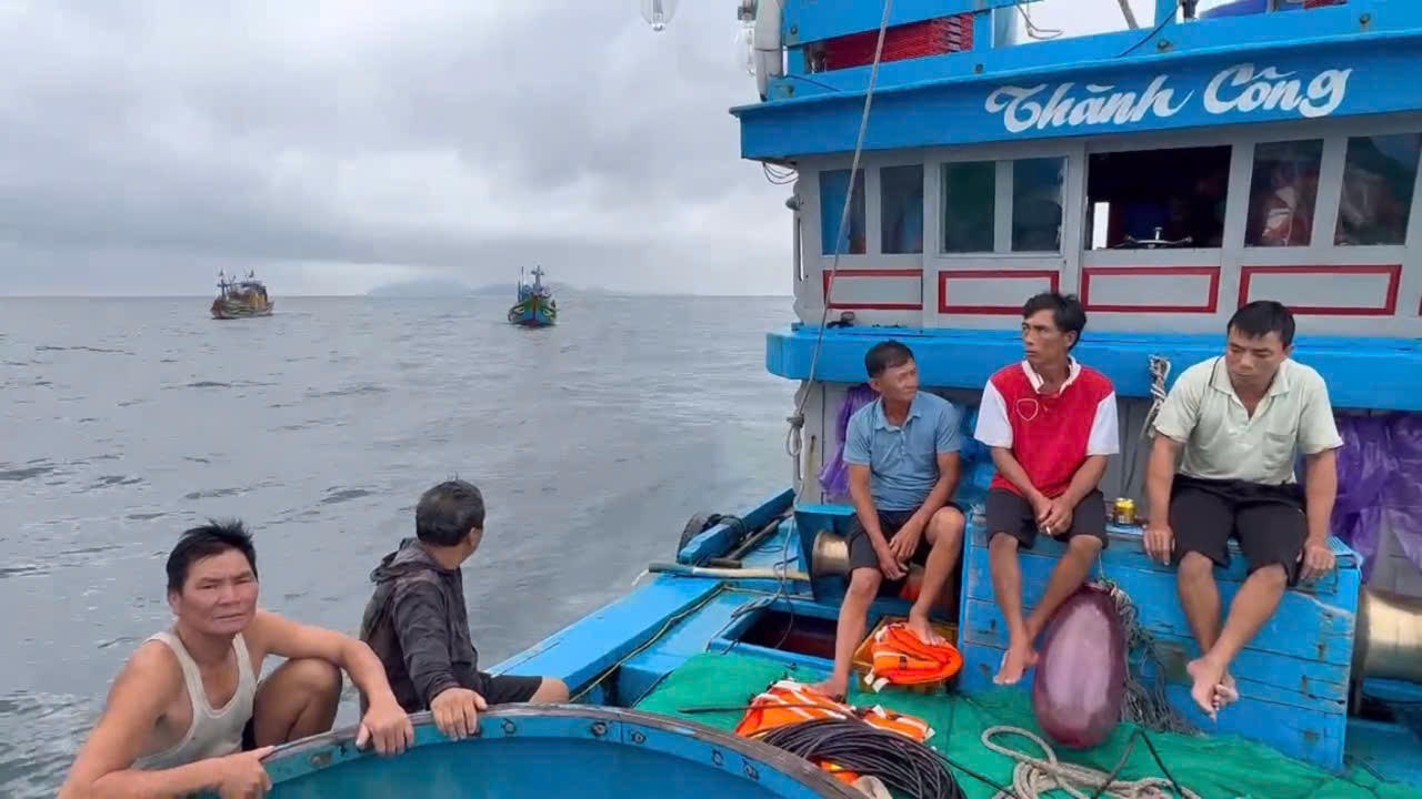 11 ngư dân thoát chết trong gang tấc khi tàu cá bị chìm ngoài khơi Lý Sơn