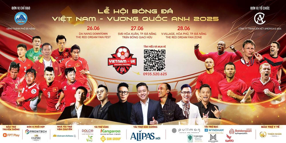 Các huyền thoại Manchester United tới Đà Nẵng, khởi động lễ hội bóng đá Việt Nam - Anh 2025