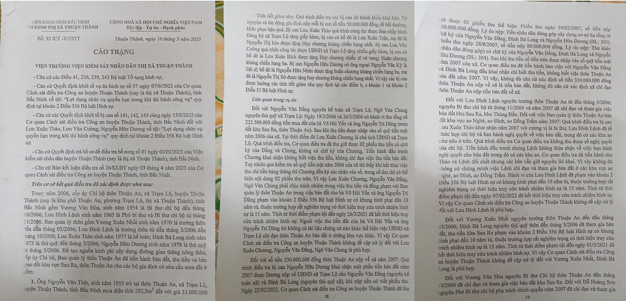 Vụ án lợi dụng chức vụ, quyền hạn ở Trạm Lộ (Thuận Thành, Bắc Ninh): Hết thời hạn… nhiều cán bộ xã thoát truy cứu trách nhiệm hình sự? 