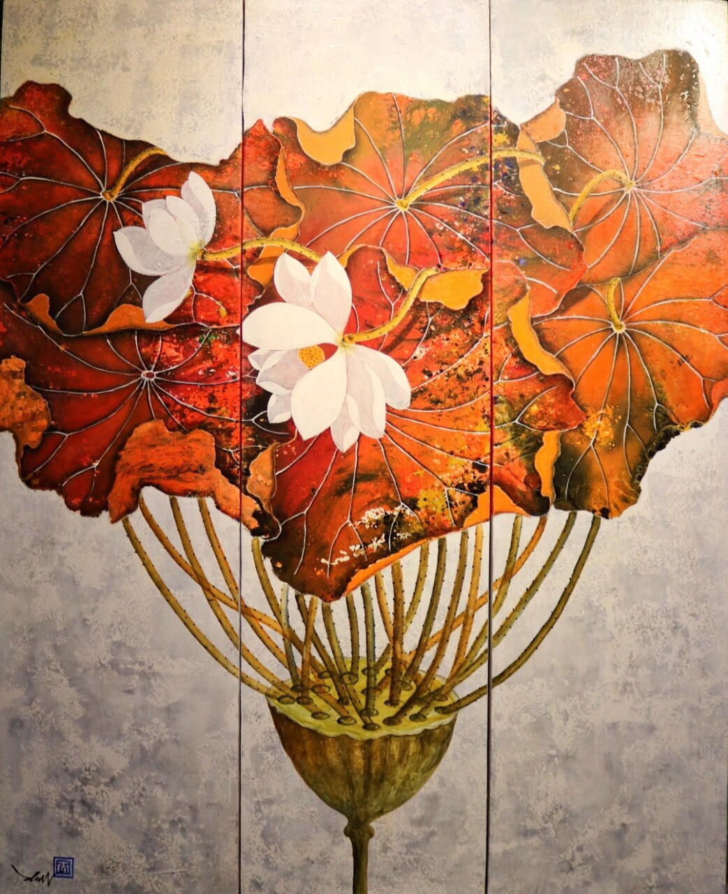 Những bức vẽ tươi mới về Sen của hoạ sĩ Lê Hoà