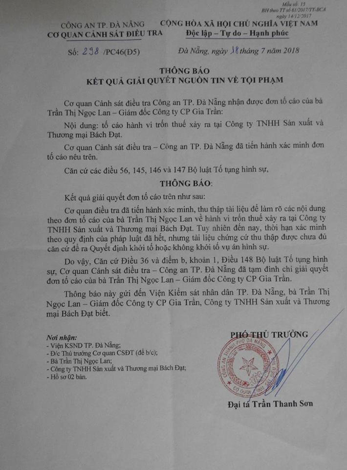 Đà Nẵng: Tố cáo sai sự thật, đại diện Công ty Gia Trần bị đề nghị xử lý trách nhiệm