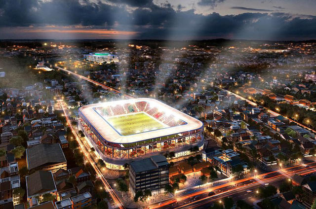 Phối cảnh đẹp long lanh của sân vận động Hàng Đẫy mới