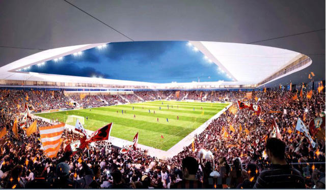 Phối cảnh đẹp long lanh của sân vận động Hàng Đẫy mới