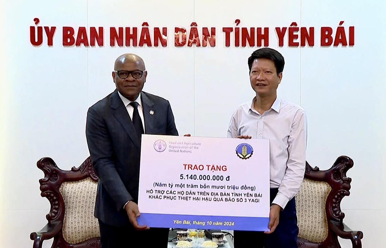 FAO hỗ trợ Yên Bái hơn 5 tỷ đồng khắc phục hậu quả bão số 3