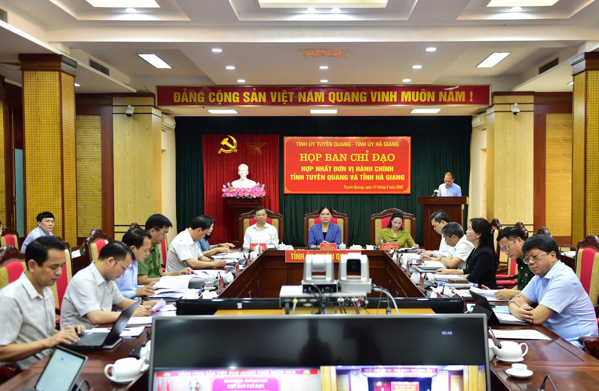 Tuyên Quang và Hà Giang họp Ban chỉ đạo hợp nhất đơn vị hành chính tỉnh