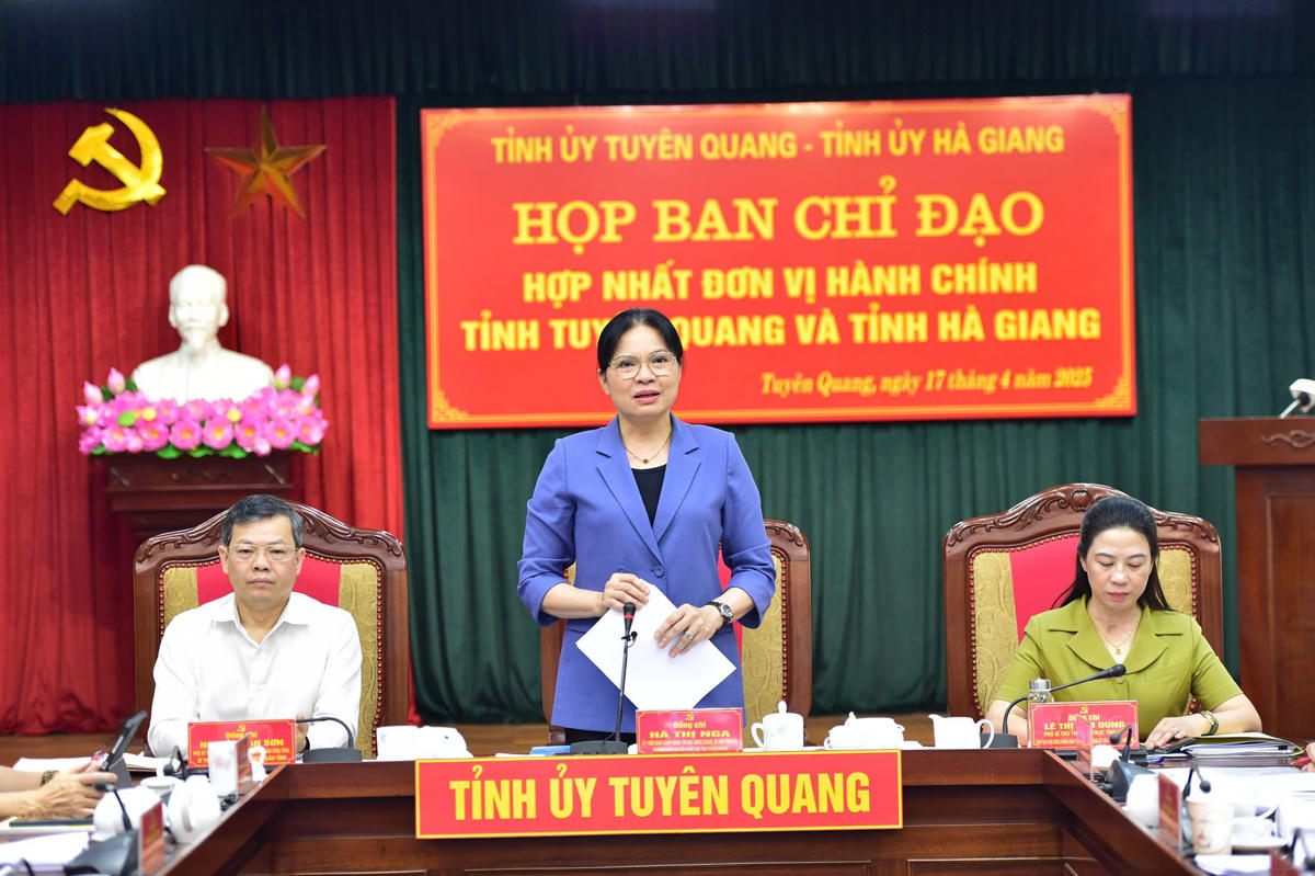 Tuyên Quang và Hà Giang họp Ban chỉ đạo hợp nhất đơn vị hành chính tỉnh