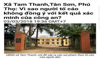UBND tỉnh Phú Thọ cần chỉ đạo giải quyết triệt để những sai phạm của lãnh đạo xã Tam Thanh  