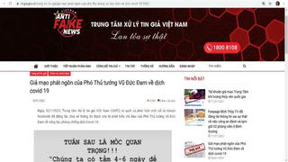 Giả mạo phát ngôn của Phó Thủ tướng Vũ Đức Đam về dịch Covid - 19  