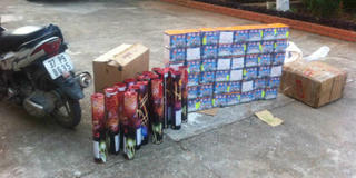 Công an thị xã Thái Hòa liên tiếp bắt các vụ pháo với số lượng lớn