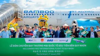 Quy Nhơn - Bình Định đón chuyến bay quốc tế đầu tiên do Bamboo Airways khai thác