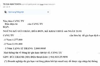 Khuyến cáo 'bẫy' lừa đảo mới thông báo dịch vụ chữ ký số hết hạn