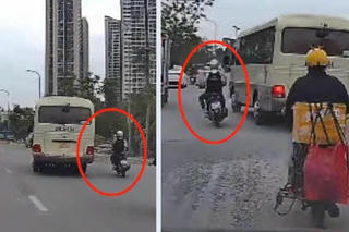 Lạng lách ô tô khách trên Đại lộ Thăng Long, tài xế bị phạt tiền, tạm giữ giấy phép lái xe