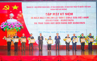 Hải Phòng: Trao tặng Huy hiệu Đảng cho 2.516 đảng viên