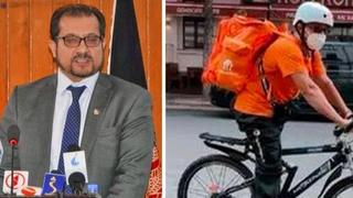 Cựu Bộ trưởng Afghanistan gây sốt khi làm shipper tại Đức