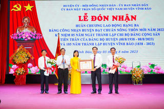  Huyện Vĩnh Bảo (Hải Phòng): Đón nhận Huân chương Lao động hạng Ba, công bố đạt chuẩn Nông thôn mới 