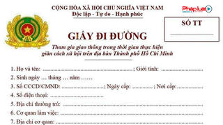 TP.HCM hướng dẫn cấp giấy đi đường mới sau 0 giờ ngày 25/8