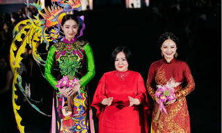 Lương Thuỳ Linh khoe sắc trong bộ sưu tập 'Hoa cúc và Mặt trời Đại Việt' của NTK Vũ Lan Anh