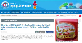 Đình chỉ lưu hành, thu hồi 2 sản phẩm “gel rửa tay” không đảm bảo chất lượng