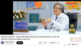 Sản phẩm Hoàng Cung Yến và TPBVSK Colos Kid chưa được cấp phép nội dung quảng cáo