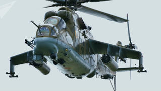 Máy bay Mi-24 mang được 20 tên lửa của Nga cất cánh bằng… mũi!