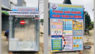 Buồng khử khuẩn toàn thân miễn phí cho người đi chợ ở Thừa Thiên - Huế