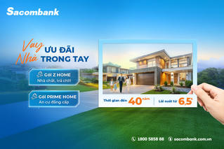 Mở rộng cánh cửa an cư cùng Sacombank - Lãi suất hấp dẫn, miễn trả gốc đến 5 năm