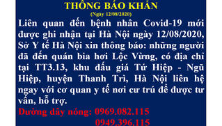 Một người Hải Dương lên Hà Nội khám phát hiện dương tính Covid -19