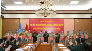 12 sĩ quan được Chủ tịch nước cử tham gia gìn giữ hòa bình Liên Hợp quốc