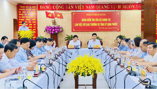 Kiểm tra công tác cán bộ đối với Ban Thường vụ Tỉnh ủy Bình Phước