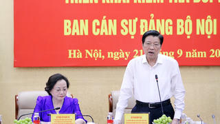 Kiểm tra công tác cán bộ đối với Ban Cán sự Đảng Bộ Nội vụ