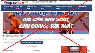 Xuất hiện trang web giả mạo thương hiệu EVN