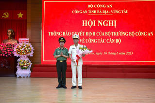 Giám đốc Công an tỉnh Bà Rịa – Vũng Tàu được điều động làm Giám đốc Công an tỉnh Tây Ninh