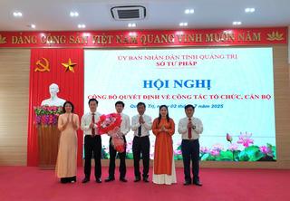 Công bố Nghị quyết thành lập Sở Tư pháp tỉnh Quảng Trị và công tác cán bộ