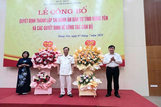 Công bố quyết định thành lập, kiện toàn bộ máy cơ quan THADS tỉnh Hưng Yên