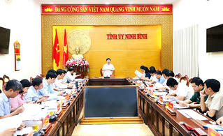 Ban Thường vụ Tỉnh ủy Ninh Bình lấy ý kiến đóng góp vào các Quy chế, dự thảo báo cáo trình Đại hội Đảng bộ tỉnh