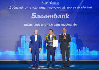 Sacombank vào Top 10 Ngân hàng Thương mại Việt Nam uy tín năm 2025