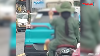 Xuân Mai - Hà Nội: Triệu tập nhóm học sinh đi xe máy không mũ, có hành vi phản cảm khi dừng chờ Đoàn phục vụ A80