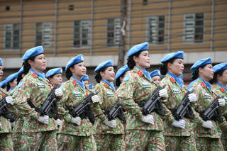 Mãn nhãn với hình ảnh các khối đi bộ tại Tổng duyệt Lễ kỷ niệm, diễu binh, diễu hành Quốc khánh 2-9