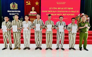 Hải Phòng: 22 phạm nhân được giảm thời hạn chấp hành án phạt tù dịp Quốc khánh 2/9