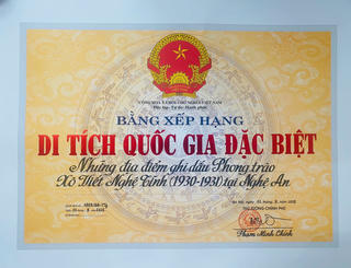 Di tích lịch sử Những địa điểm ghi dấu Phong trào Xô Viết Nghệ Tĩnh được công nhận Di tích quốc gia đặc biệt