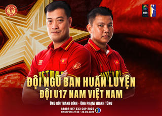 Việt Nam công bố danh sách Ban huấn luyện và VĐV U17 Nam, Nữ dự SEABA U17 3x3 Cup 2025
