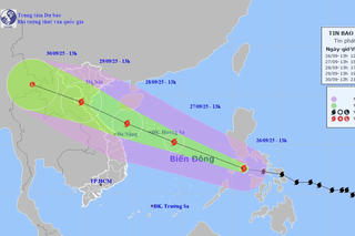 Bão Bualoi vẫn di chuyển nhanh, khả năng mạnh thêm khi vào Biển Đông