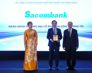 Sacombank tiếp tục ghi danh trong Top 50 công ty kinh doanh hiệu quả nhất Việt Nam năm 2025