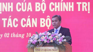 Ông Hồ Văn Niên được điều động giữ chức Bí thư Tỉnh ủy Quảng Ngãi