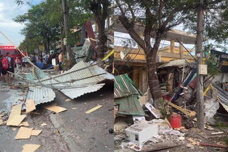 Hải Phòng: Nổ bình gas gần sân vận động Tiên Lãng, nhiều người bị thương