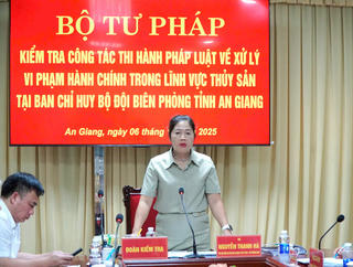 Kiểm tra công tác xử lý vi phạm hành chính về thủy sản tại Bộ đội Biên phòng An Giang