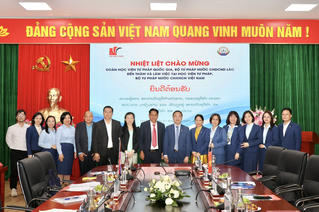 Giám đốc Học viện Tư pháp Quốc gia Lào thăm và làm việc tại Học viện Tư pháp Việt Nam