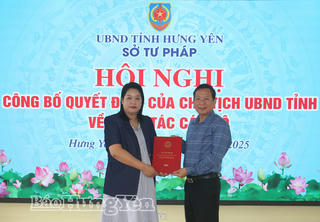 Hưng Yên: Bổ nhiệm Phó Giám đốc Sở Tư pháp