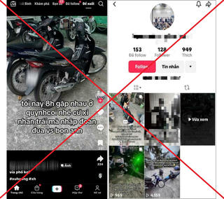 Đăng TikTok rủ rê đua xe trái phép một học sinh bị công an mời lên làm việc